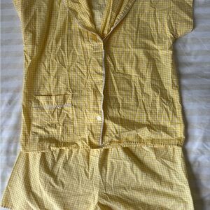 Haband Yellow Checkered Women's Pajama Set